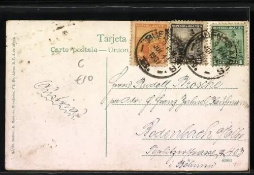 AK Buenos Aires, Strassenpartie mit Geschäften