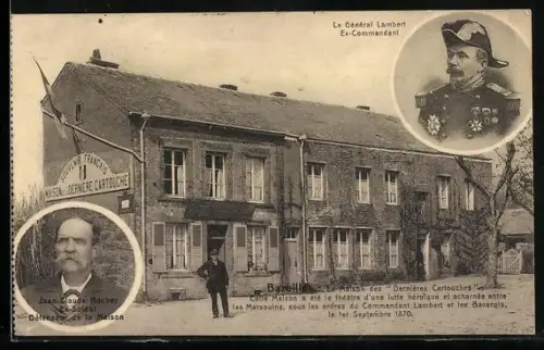AK Bazeilles, La Maison des Derniéres Cartouches, Le Général Lambert und Jean Claude Rocher im Portrait