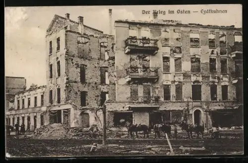 AK Eydtkuhnen, Vom Krieg gezeichnete Gebäude