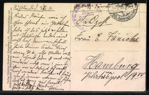 AK Wilna, Vom östlichen Kriegsschauplatz, Blick auf die Stadt, In der Mitte der Wilijafluss