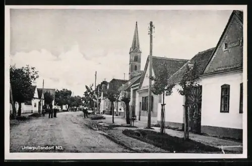 AK Unterpullendorf, Strassenpartie nahe der Kirche