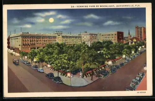 AK Jacksonville, FL, Hemming Park by Moonlight