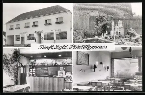 AK Dörfl, Aussen- und Innenansichten von Hotel Fleischerei Faymann