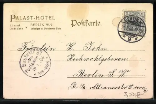AK Berlin, Palast-Hotel, Potsdamer Platz, Strassenbahn