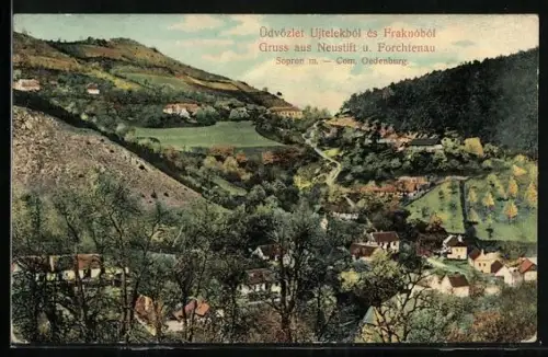 AK Forchtenstein, Neustift mit Blick auf Forchtenau