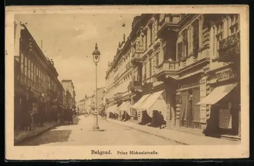 AK Belgrad, Blick in die Prinz Michaelstrasse