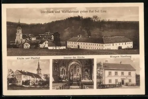 AK Dörnbach, Wallfahrtsort Guten Rath, Kirche und Pfarrhof, Innenansicht, K. Wengers Handlung