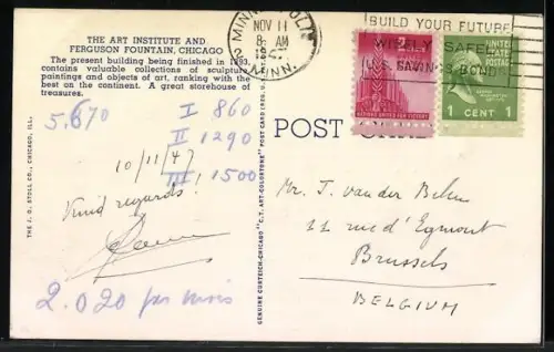 AK Chicago, IL, Art Institute