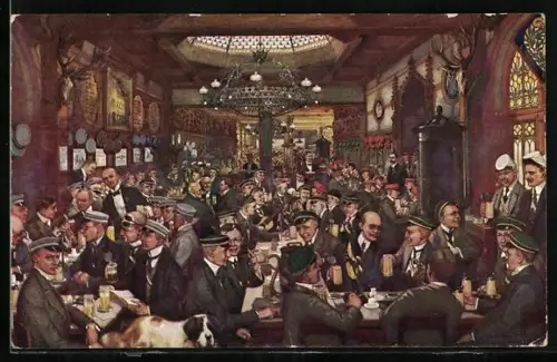 AK Leipzig, Studenten-Frühschoppen im Gasthaus Thüringer Hof
