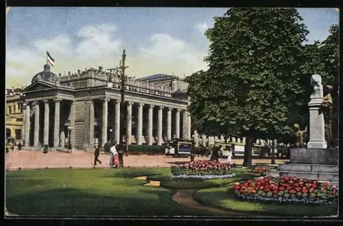 AK Stuttgart, Strassenbahn am Königsbau