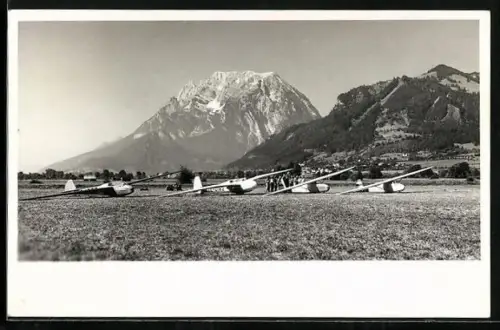 AK Aigen im Ennstal, Union-Alpen-Segelflugschule, Vier Segelflieger