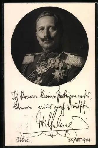 AK Kaiser Wilhelm II. in Uniform, Orden