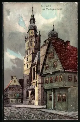 Künstler-AK Coburg, St. Moritzkirche