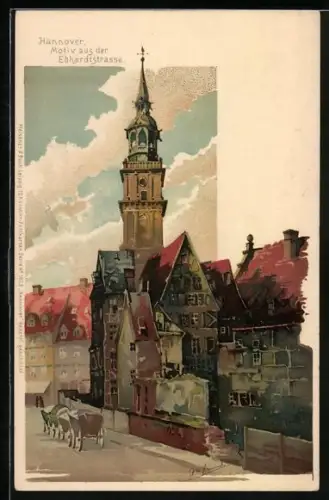 Künstler-AK Otto Hammel: Hannover, Motiv aus der Ebhardtstrasse