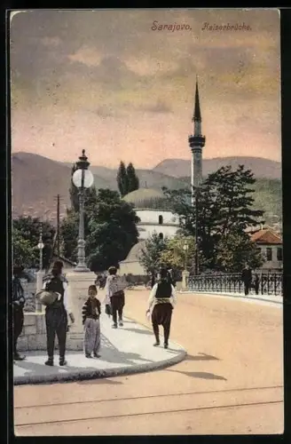AK Sarajewo, Partie an der Kaiserbrücke