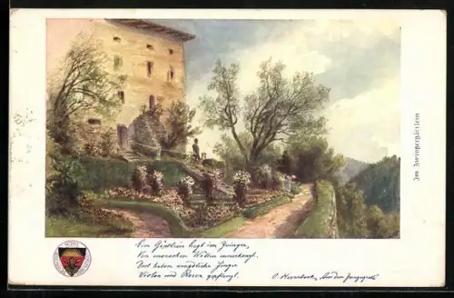AK Deutscher Schulverein Nr. 142: Im Zwingergärtlein, Landidyll