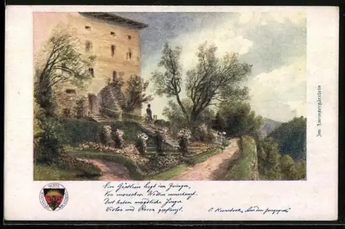 AK Deutscher Schulverein Nr. 142: Im Zwingergärtlein, Landidyll