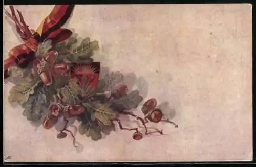 AK Deutscher Schulverein: Eichenlaub und Wappen