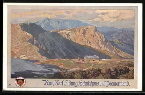 AK Deutscher Schulverein NR523: Rar, Karl Ludwig Schutzhaus und Preinerwand