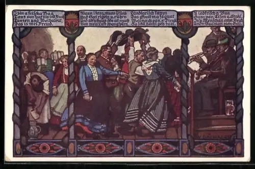 Künstler-AK Deutscher Schulverein Nr. 505: Szenen eines Volksfestes