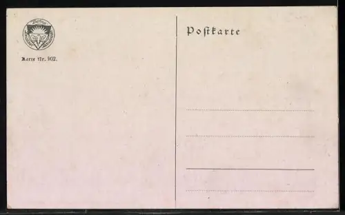 AK Deutscher Schulverein NR 902: Lied Herr Vater, Frau Mutter, dass Gott euch behüt, Wanderer verabschiedet sich