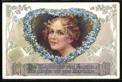 AK Deutscher Schulverein Nr. 1946: Das Mägdlein hat zwei Äugelein...