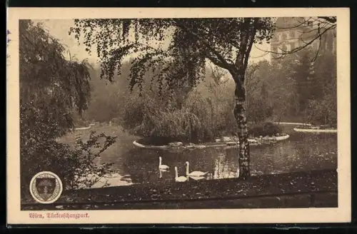 AK Deutscher Schulverein NR.565: Uferpartie im Türkenschanzpark