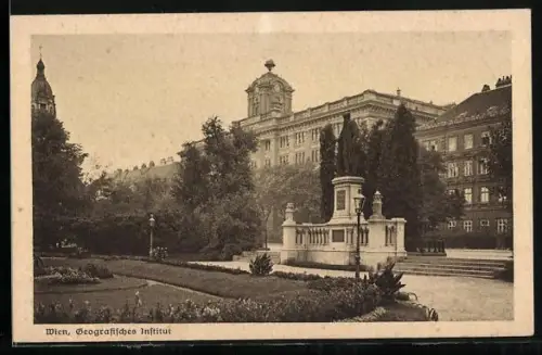 AK Wien, Geografisches Institut mit Denkmal