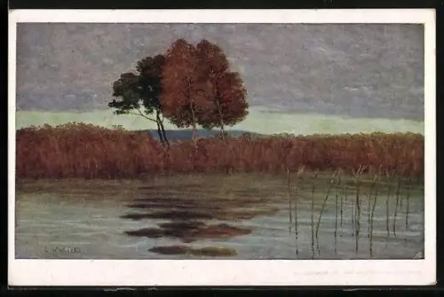 AK Deutscher Schulverein Nr. 1322: Rings ein Verstummen, ein Entfärben!, Winterlandschaft