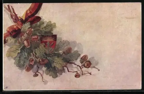 AK Deutscher Schulverein: Eichenlaub und Wappen