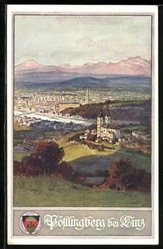 AK Deutscher Schulverein NR 397: Pöstlingberg, Panorama