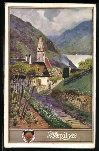 AK Deutscher Schulverein Nr. 173: Spitz, Strassenpartie am Ortseingang