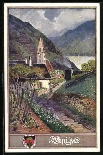 AK Deutscher Schulverein Nr. 173: Spitz, Strassenpartie am Ortseingang