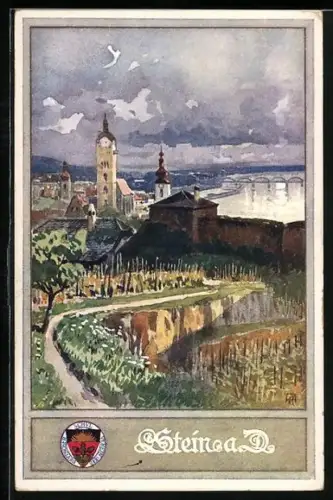 AK Deutscher Schulverein NR 177: Stein a. D., Blick auf den Ort