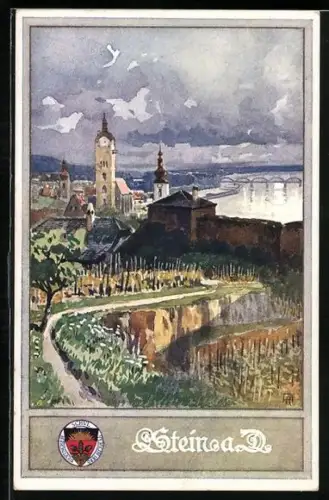 AK Deutscher Schulverein NR 177: Stein a. D., Blick auf den Ort
