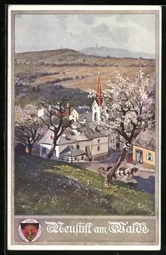 AK Wien-Neustift am Walde, Blick auf die Kirche