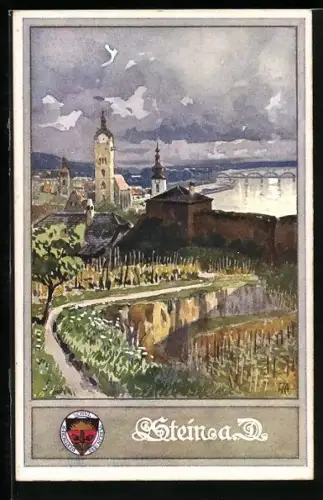 AK Deutscher Schulverein NR 177: Stein a. D., Blick auf den Ort