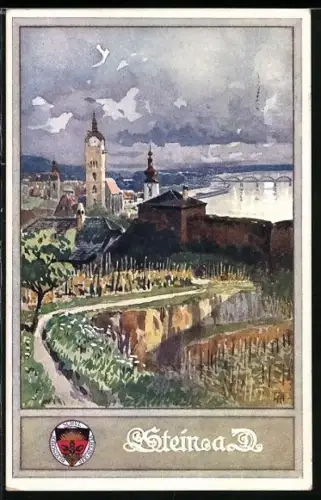 AK Deutscher Schulverein NR 177: Stein a. D., Blick auf den Ort