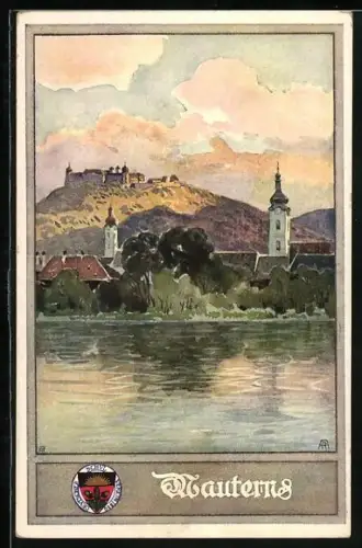 AK Deutscher Schulverein NR 178: Mautern an der Donau, Teilansicht mit Kirche