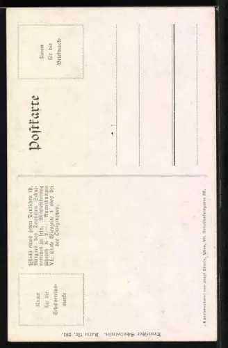 Künstler-AK Deutscher Schulverein Nr. 281: Struden, Blick zum Ort, Ruderboot