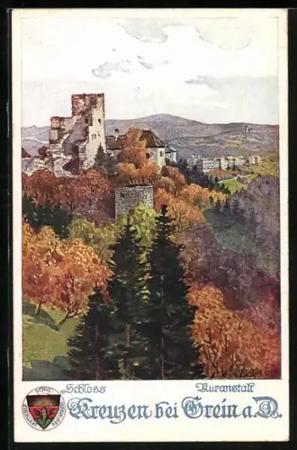 AK Deutscher Schulverein Nr.295: Kreuzen a. D:, Schloss und Kuranstalt