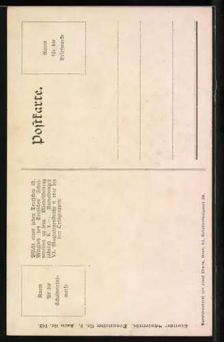 Künstler-AK Weissenkirchen, Weg zum Ort, Deutscher Schulverein