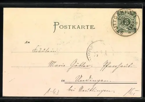 AK Stuttgart, Vermählung I. K. Hoheit Prinzessin Pauline von Württemberg mit Sr. Durchlaucht Erbprinz Friedrich zu Wied