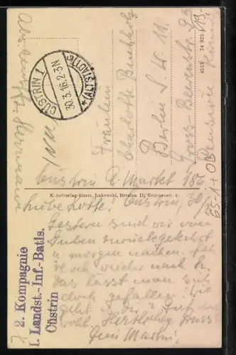 AK Cuestrin / Kostrzyn, Bahnhof mit Pferdebahn, Kaserne des Infanterie-Regiment Nr. 48, Partie am Moltkeplatz