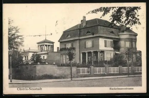 AK Cüstrin-Neustadt, Villen in der Rackelmannstrasse