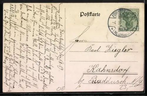 AK Fürstenfelde /N. M., Rathaus, Kirche und Kriegerdenkmal