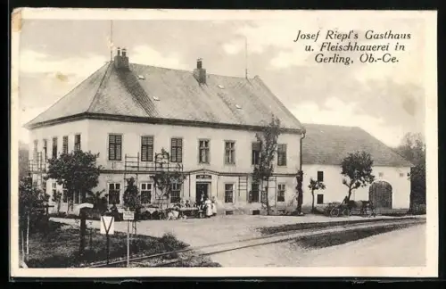 AK Herzogsdorf /Ob.-Oe., Gerling, Josef Riepl`s Gasthaus und Fleischhauerei