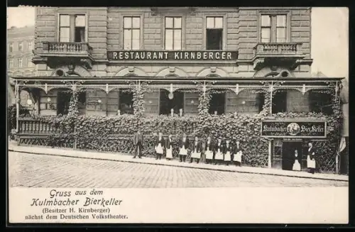 AK Wien, Restaurant Kulmbacher Bierkeller, Bes. H. Kirnberger am Deutschen Volstheater