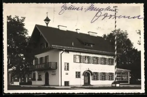 Foto-AK Salzburg, Gasthaus Kuglhof mit Emaille-Schild