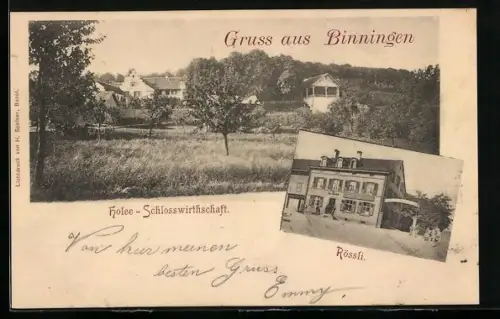 AK Binningen, Gasthof Rössli, Gasthaus Holee-Schlosswirtschaft